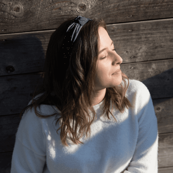 Large Crossed Headband gaze pois or noir