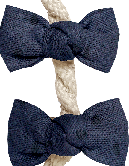 Small bows hair clips blue english embroidery
