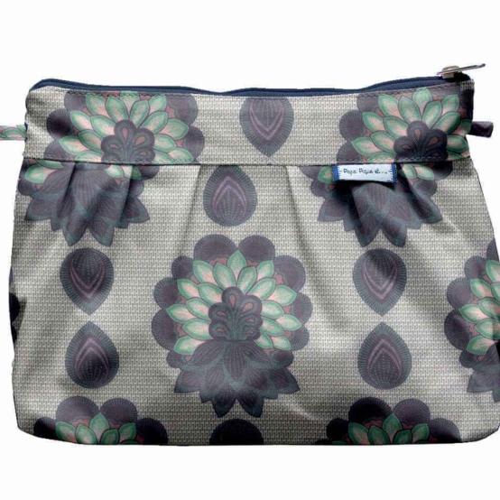 Pleated clutch bag lotus vert