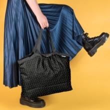 Pleated tote bag - Medium size golden straw