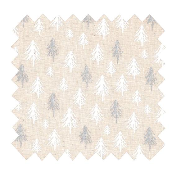 Cotton fabric ex2653 christmas ivory glittered trees