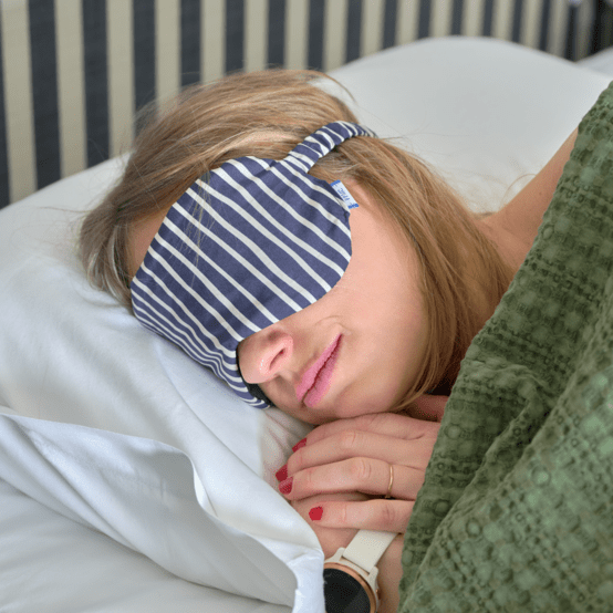 Night mask striped  ivory navy