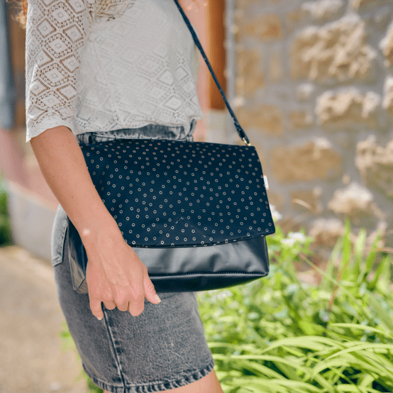 Large shoulder bag base navy blue