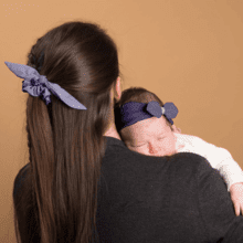 Jersey knit baby headband gaze lilas