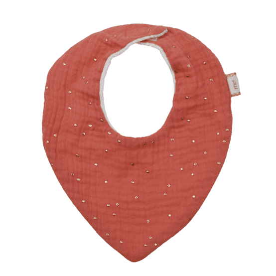 bandana bib gaze pois or rose blush