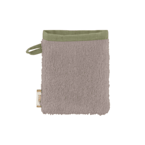 Make-up Remover Glove almond green with golden dots gauze