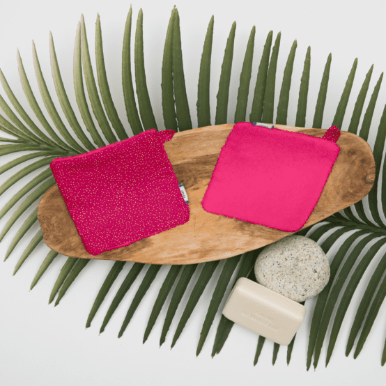 Makeup Remover cotton fuchsia pailleté