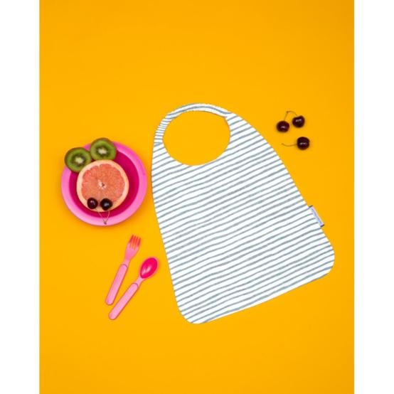 Elastic napkin child striped blue gray glitter