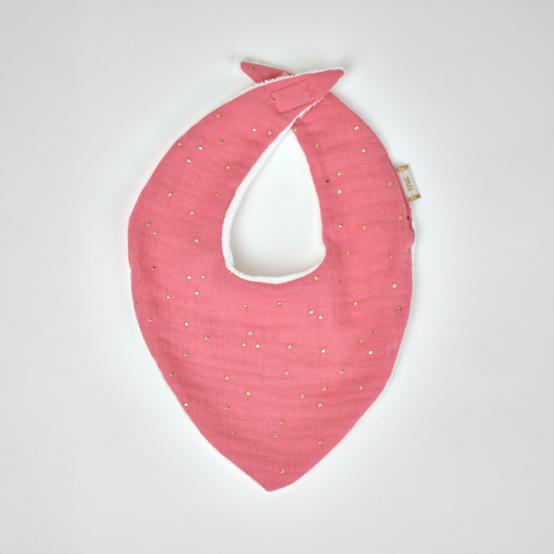 bandana bib gaze pois or rose sorbet
