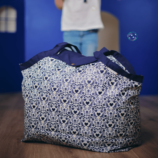 Tote bag with a zip scandinavia bleu