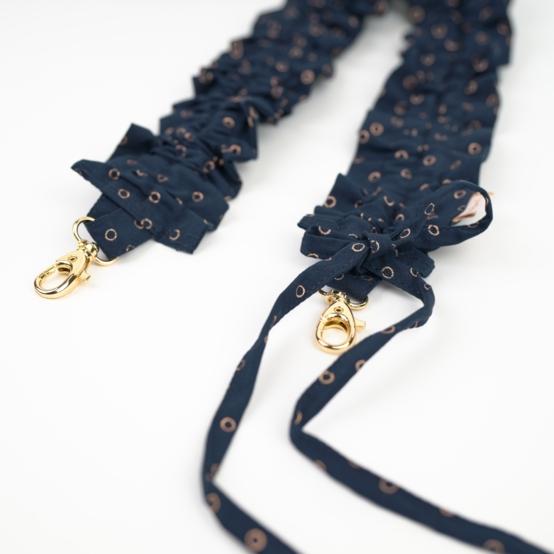 Ruffled phone strap bulle bronze marine