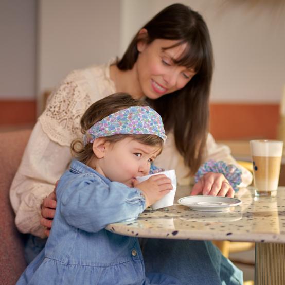 Headscarf headband- child size pastel fleuri