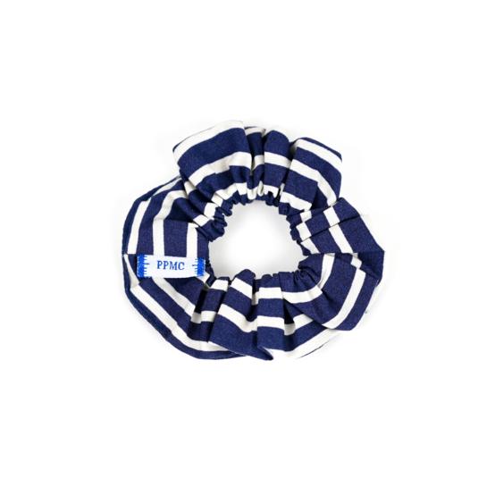 Small scrunchie striped  ivory navy