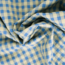 Cotton fabric ex2429 green blueggingham seersucker