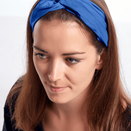 crossed headband navy blue