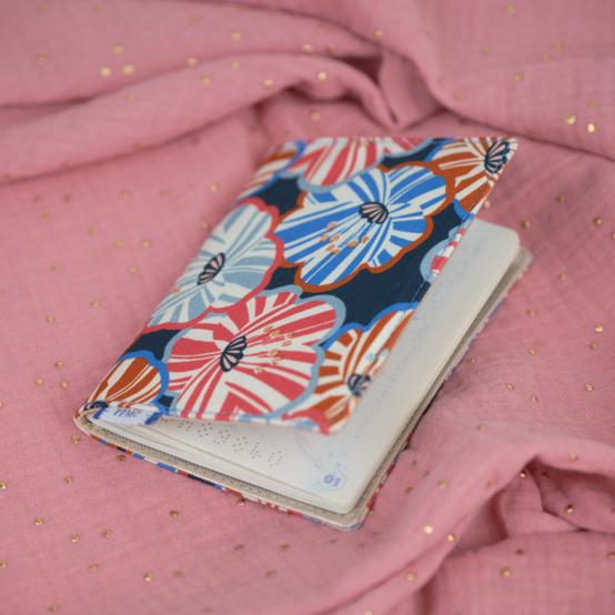 Passport cover anémones rayées