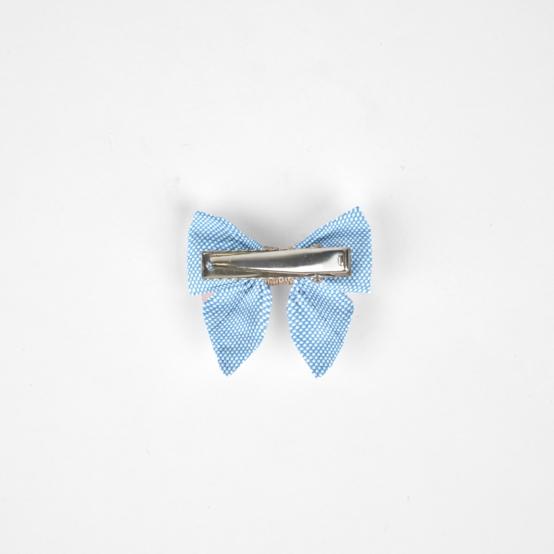 Mini bow tie clip oxford blue