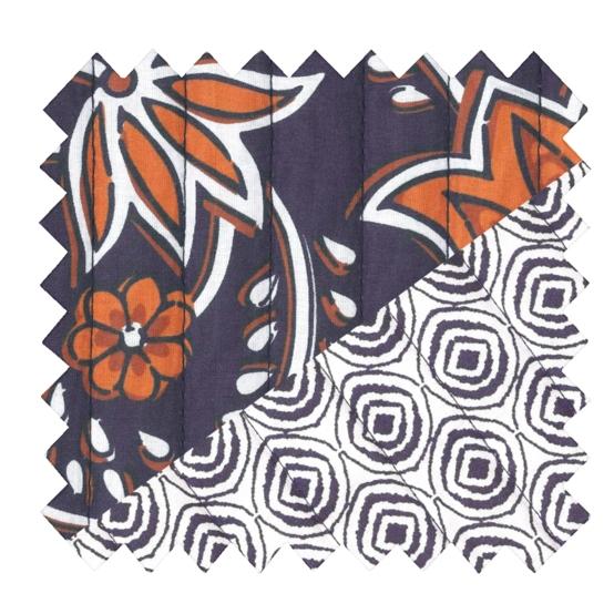 Quilted fabric ex2610 indian navy caramel quilt