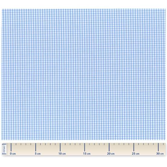 Coated fabric sky blue gingham