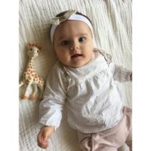 Jersey knit baby headband white sequined