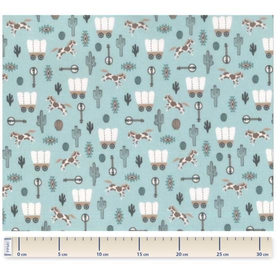 Coated fabric bleu western