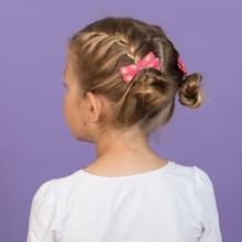 Ribbon bow hair slide feuillage or rose