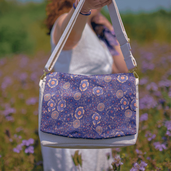 Square flap of saddle bag  lavandula
