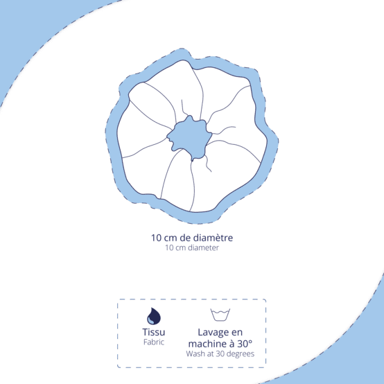 Scrunchie blue denim velvet