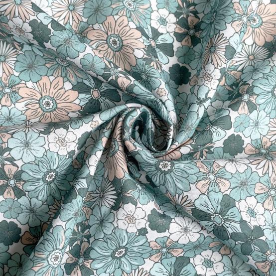 1 m fabric coupon ex2603 retro cornflower nude