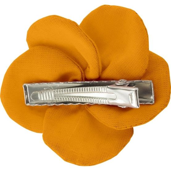Flower petal hair slide small  ochre