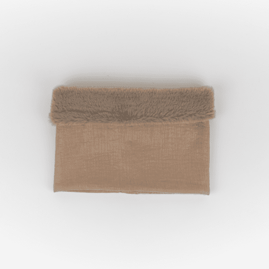 Children fur scarf snood gaze pailletée camel