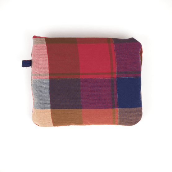 Foldable tote bag ruby lurex tartan