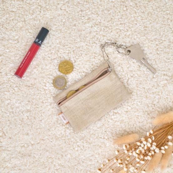 Keyring  wallet golden linen