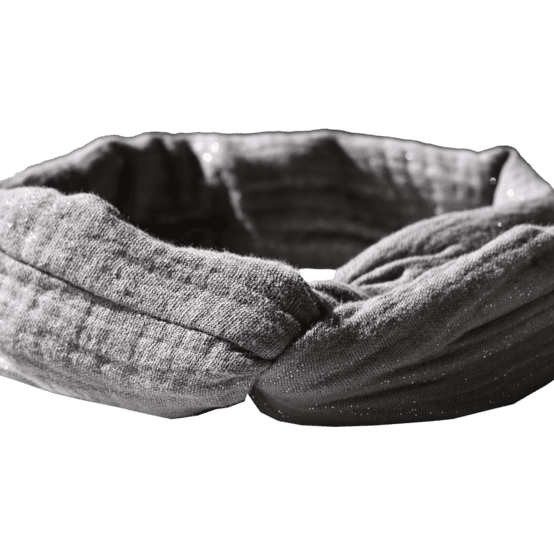 Wire headband retro gaze pailletée gris anthracite