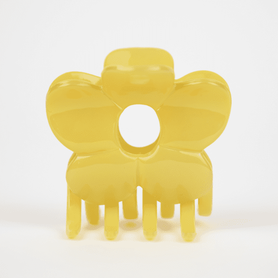 Large Flower Hair Clip butter yellow