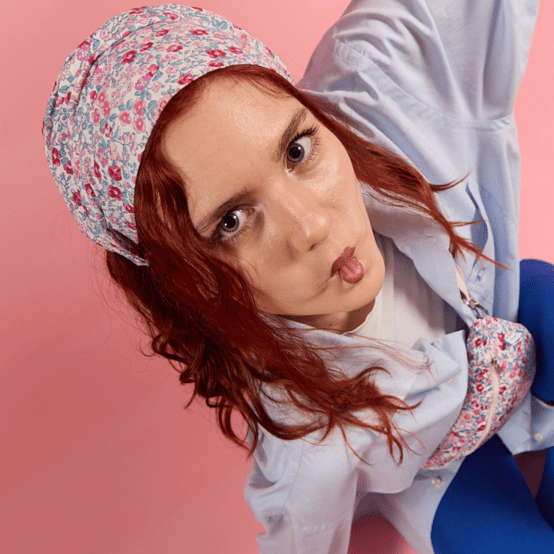 Headscarf headband- Adult size rose grenadine