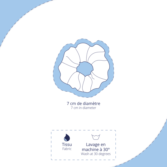 Small scrunchie blue denim velvet