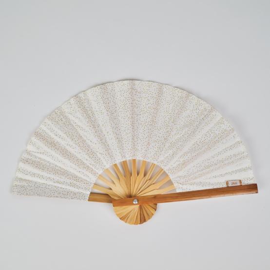 Hand-held fan white sequined