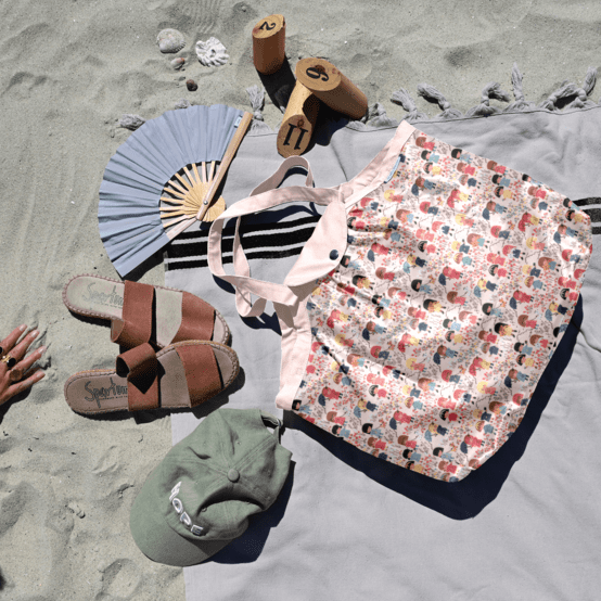 Pleated tote bag - Medium size petites filles pop