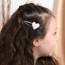 Heart hair-clips light pink