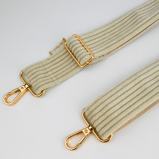 Narrow shoulder strap white large corduroy