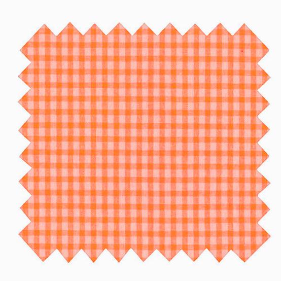 Cotton fabric neon orange gingham