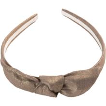 bow headband copper linen