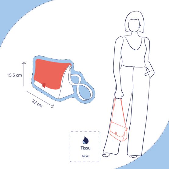 Flap of shoulder bag suédine marine