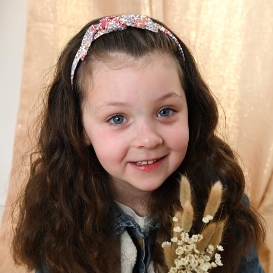 bow headband porcelaine rosée