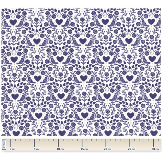 Cotton veil fabric scandinavia bleu