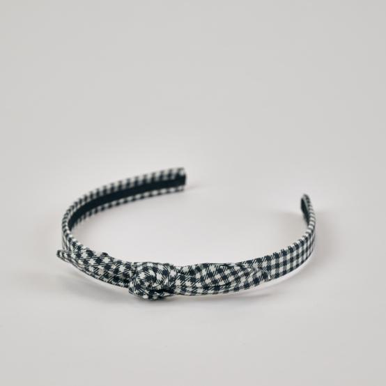 bow headband vichy noir