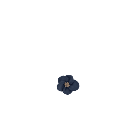 Flower petal hair slide small  navy blue