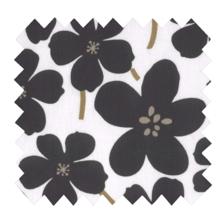 Cotton fabric ex2424 black and white primroses