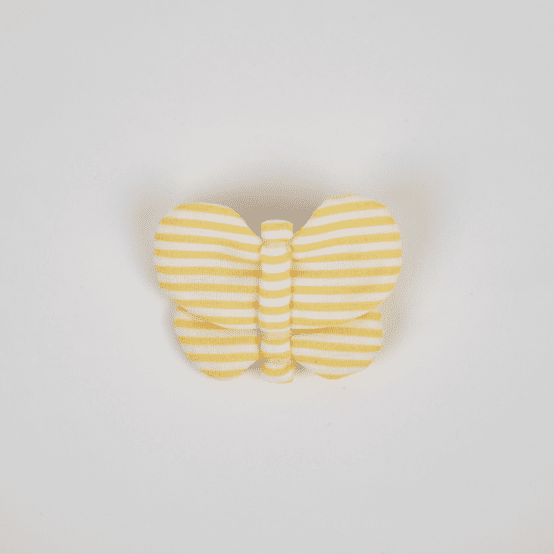 Butterfly hair clip yellow stripes